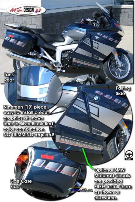 28 Liter Top Case Black Reflective Tape for BMW R12RT (05-13) K1200GT K13GT  - Creative Cycle Concepts