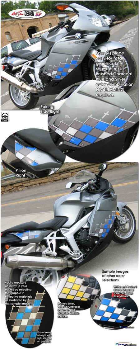 Checker Graphic Kit 1 for BMW K 1200 S Motorcycle