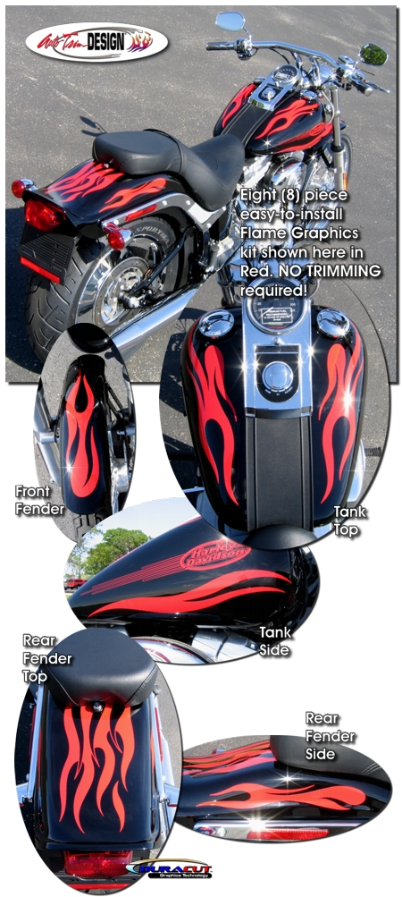 Flame Graphics    Kit 1 for Harley-Davidson Softail / Dyna