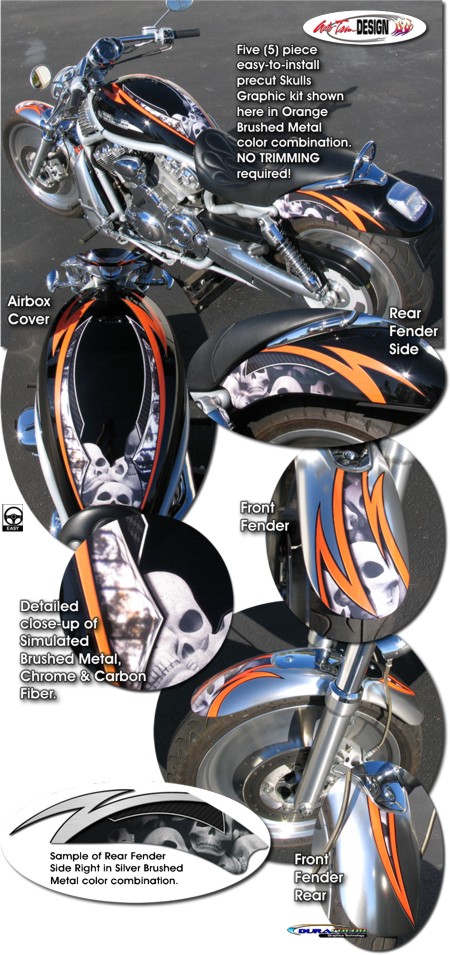 radical ghost flames graphic kit 2 for harley-davidson vrsc