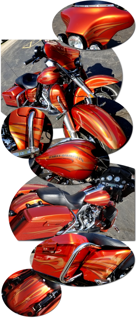 harley-davidson touring bike flame graphics kit 8 - '15