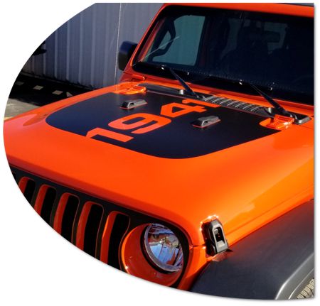 Jeep Wrangler Hood Graphic Kit 8 - 1941 - YJ, TJ, JK, JL, MOPAR, 82215734