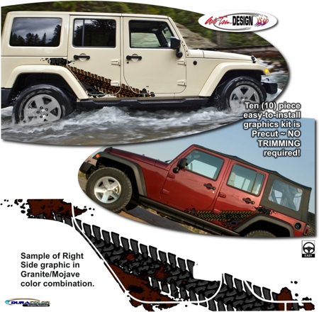 Jeep Wrangler Unlimited Override Body Side Graphic Kit 1 - JK Rubicon  Sahara EV