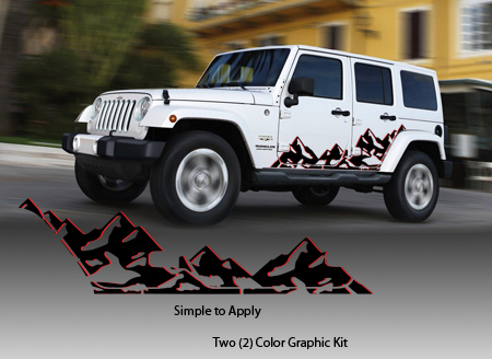 Two Color Range Body Side Graphic Kit 2 for Jeep Wrangler