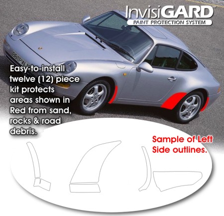 For Porsche 993 Carrera 4S Stone Guard Decal Sticker RT oem right rh passenger